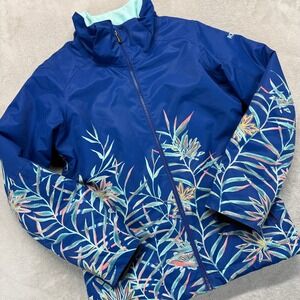 Roxy Jacket Women's XL Blue Tropical Floral Ski Snowboard Winter DryFlight 10K